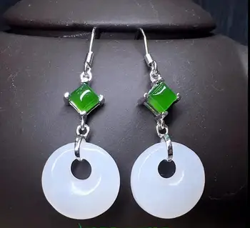 Beautiful 925 Sterling Silver Green White HeTian Jade Round Dangle Design Lucky Hook Earrings Girl's Charm Gift Fine Jewelry
Beautiful 925 Sterling Silver Green White HeTian Jade Round Dangle Design Lucky Hook Earrings Girl's Charm Gift Fine Jewelry