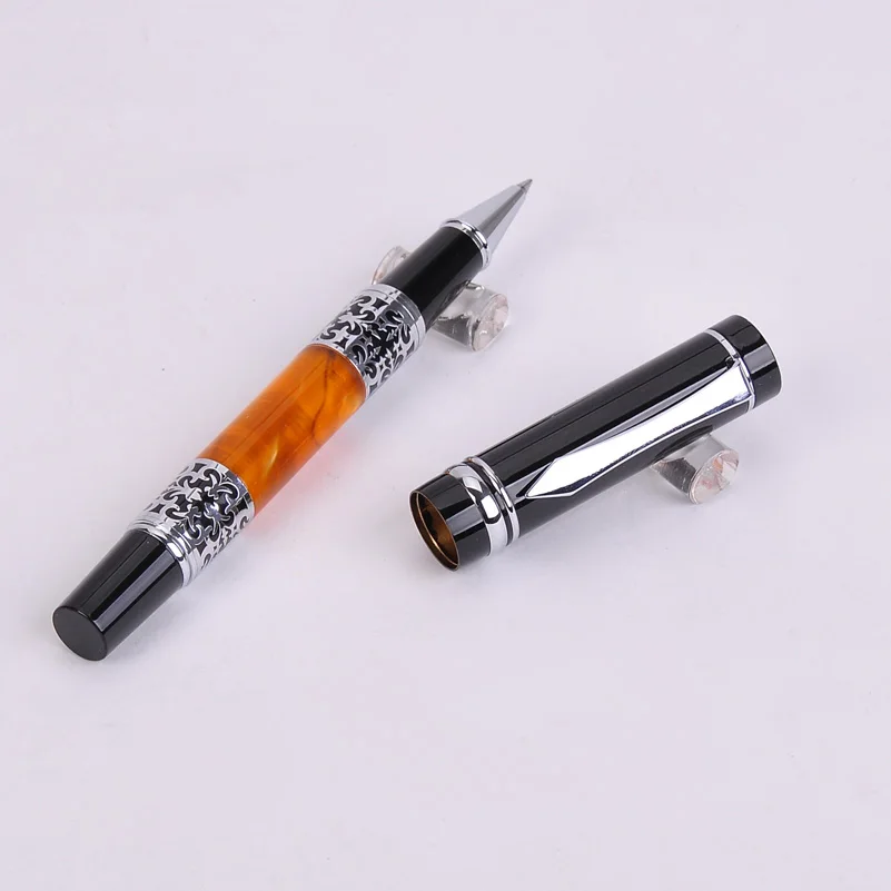 BOOKWORM 675 High Quality Silver Flower Amber Celluloid Rollerball Pen Office Stationery School Supplies Ballpoint Pen
BOOKWORM 675 High Quality Silver Flower Amber Celluloid Rollerball Pen Office Stationery School Supplies Ballpoint Pen