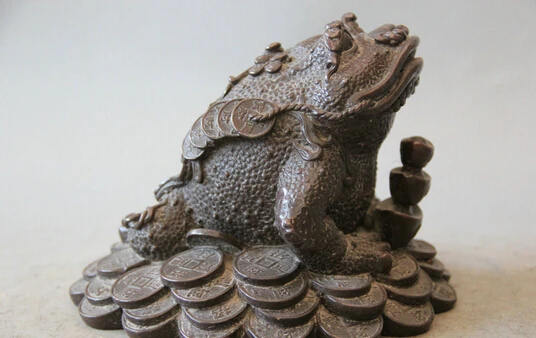 JP S0522 7" Chinese Bronze Folk Wealth Money Coin Golden Toad Spittor sculpture Statue
JP S0522 7" Chinese Bronze Folk Wealth Money Coin Golden Toad Spittor sculpture Statue