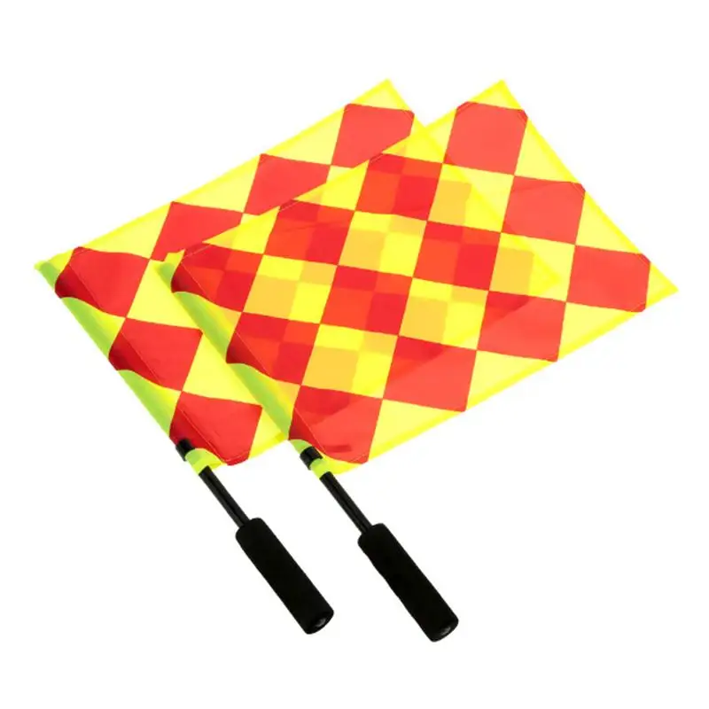 Image 2Pcs Soccer Referee Flag Football Judge Sideline Fair Play use Sports Match Football Linesman Flags Referee Equipment