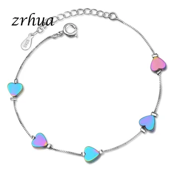 ZRHUA Top Quality Sweet Coloful Love Heart 925 Sterling Silver Bracelet For Women Female Stylish Wedding Party Jewelry Hot
ZRHUA Top Quality Sweet Coloful Love Heart 925 Sterling Silver Bracelet For Women Female Stylish Wedding Party Jewelry Hot