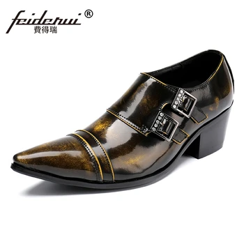 Plus Size Vintage Pointed Toe Monk Strap Male Loafers Patent Leather High Heels Runway Wedding Party Men's Shoes For Man SL176
Plus Size Vintage Pointed Toe Monk Strap Male Loafers Patent Leather High Heels Runway Wedding Party Men's Shoes For Man SL176