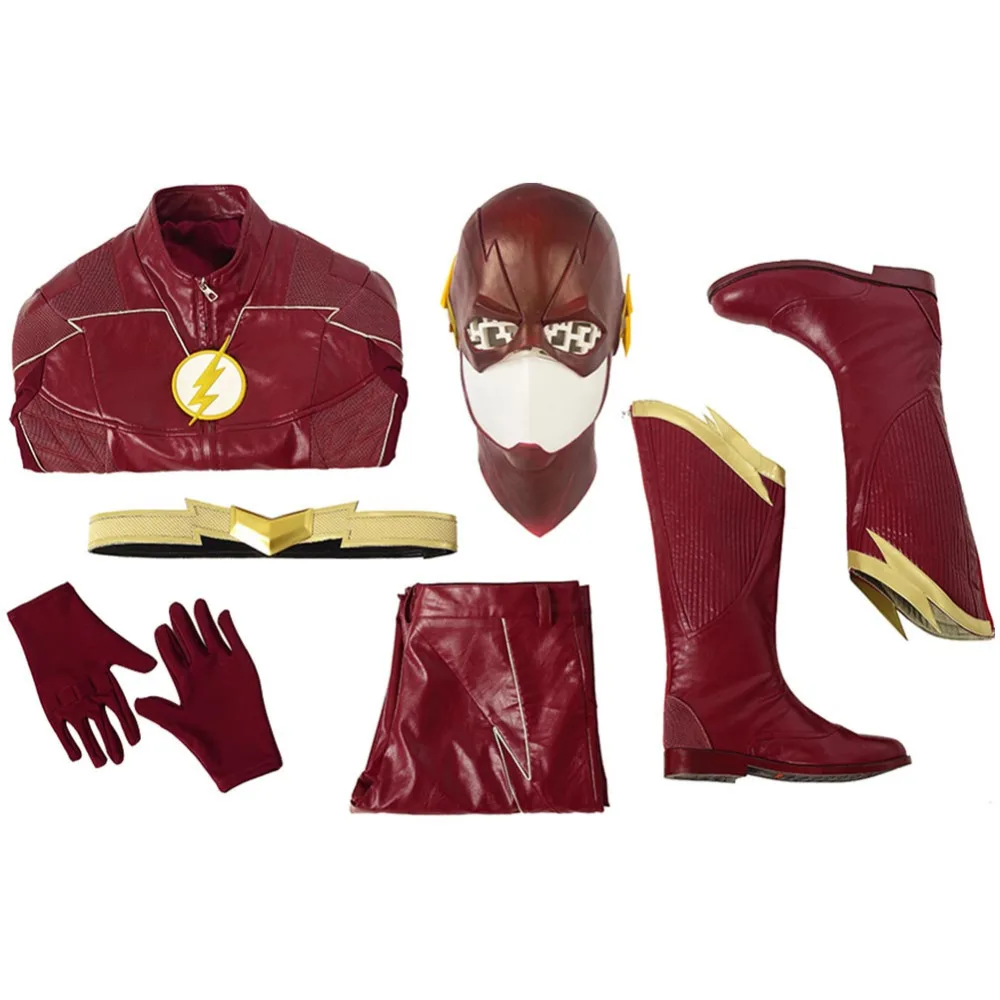 Flash Cosplay Season 4 Barry Allen Red Bižuterie Adult Men Barry Allen Bižu...