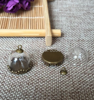 Free shipping Discount 20sets/lot bronze 20mm half glass globe &crown base & cap & necklace set glass vial pendant glass bubble
Free shipping Discount 20sets/lot bronze 20mm half glass globe &crown base & cap & necklace set glass vial pendant glass bubble