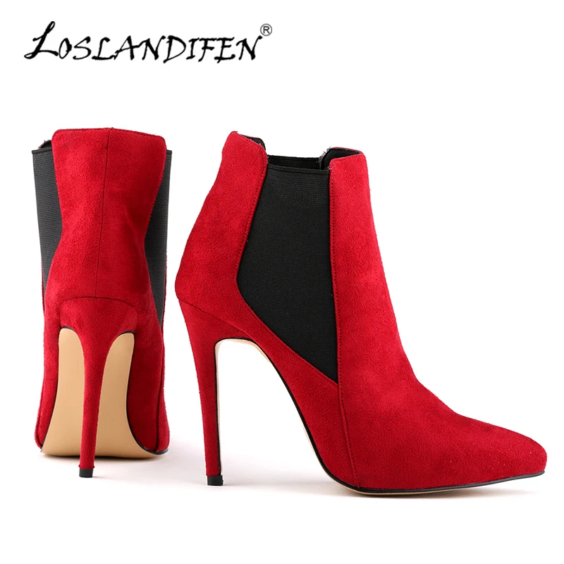 LOSLANDIFENSexy Pointed Toe Flock Women's Winter Boots Stiletto Platform High Heels Ankle Winter Boots For Women Shoes 769-2VE
LOSLANDIFENSexy Pointed Toe Flock Women's Winter Boots Stiletto Platform High Heels Ankle Winter Boots For Women Shoes 769-2VE