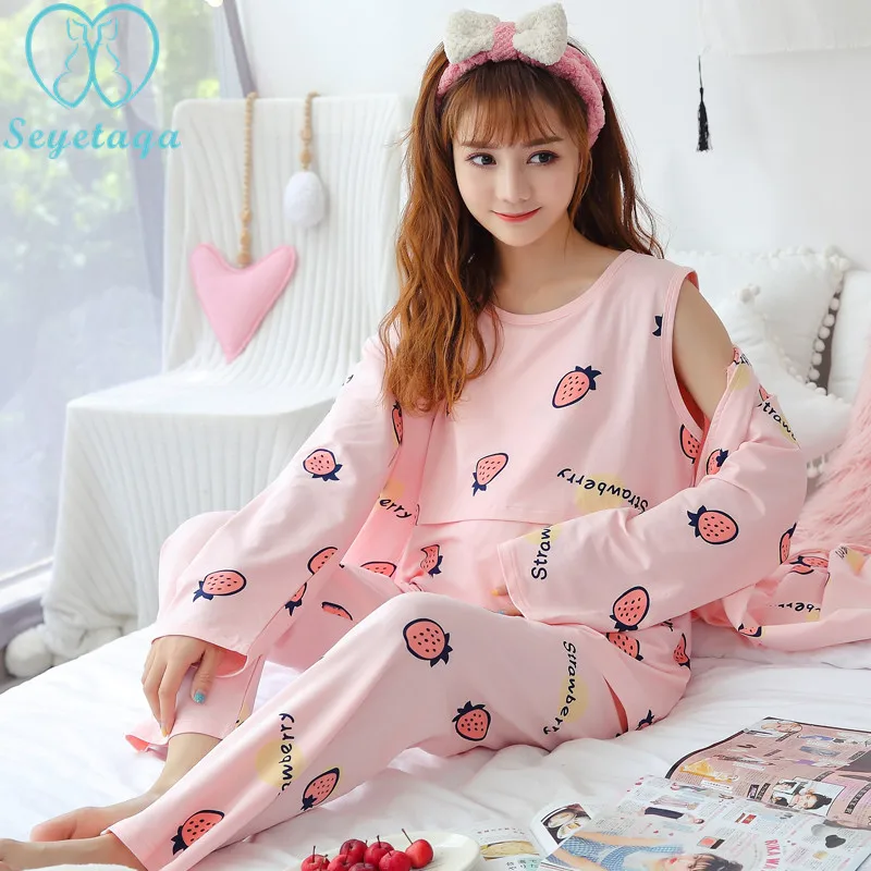 7004# Autumn Print Cotton Maternity Nursing Homewear Summer Autumn Nightwear for Pregnant Women Pregnancy Pajamas Sleepwear Sets
7004# Autumn Print Cotton Maternity Nursing Homewear Summer Autumn Nightwear for Pregnant Women Pregnancy Pajamas Sleepwear Sets