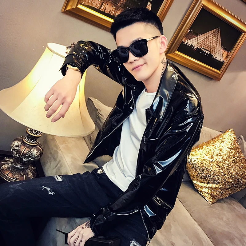 

2019 Spering and Autumn Fashion Mens Leather Jacket Casual Handsome Street Motorcycle Pull Coat Youthful Trend Clothing