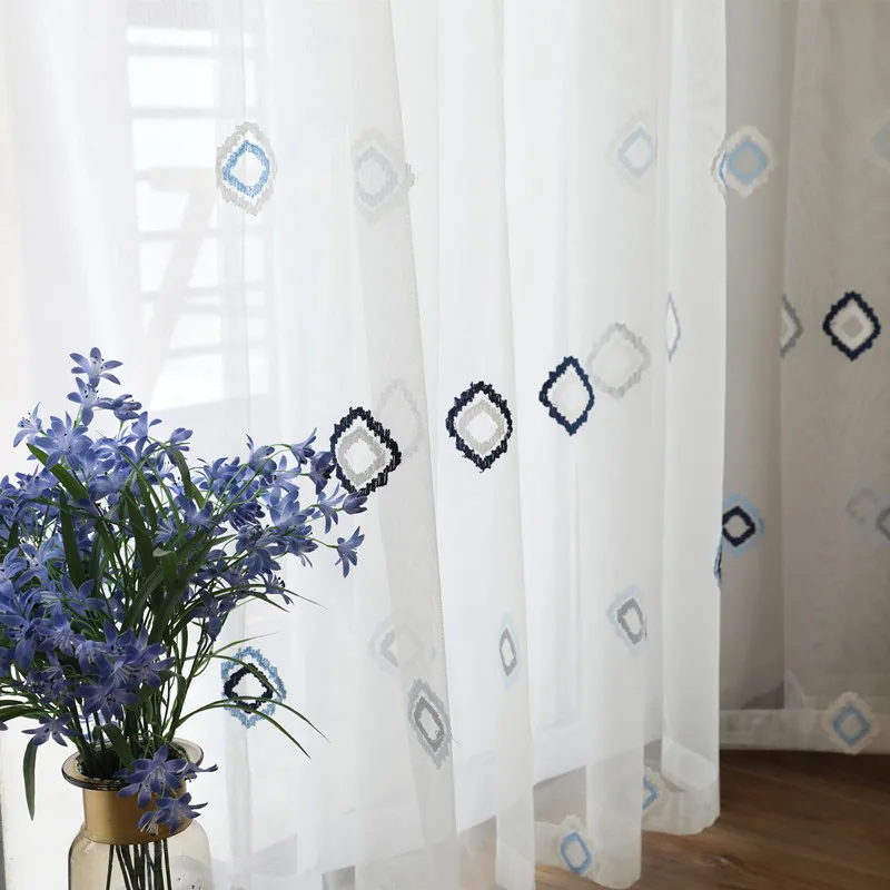 Geometric Curtains Tulle For Living Room Children Embroidered Voile Sheer Curtains for Bedroom Kitchen Kids Window Cortina White
Geometric Curtains Tulle For Living Room Children Embroidered Voile Sheer Curtains for Bedroom Kitchen Kids Window Cortina White