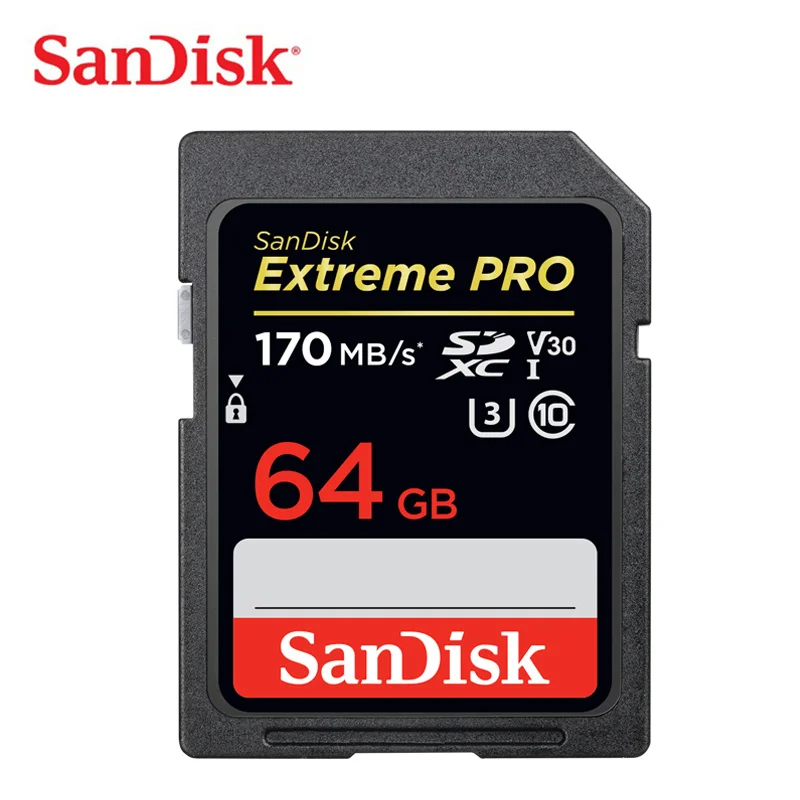 

SanDisk Extreme Pro 170Mb/s SD Card 256GB 128GB 64GB 32GB Memory Card SDHC/SDXC C10 U3 V30 UHS-I cartao de memoria 4K Flash Card