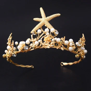 Vintage Golden color starfish Bridal Crowns Pearl Bridal Tiara wedding Hair Jewelry Bridal Headbands women Prom Girl's Headpiece
Vintage Golden color starfish Bridal Crowns Pearl Bridal Tiara wedding Hair Jewelry Bridal Headbands women Prom Girl's Headpiece