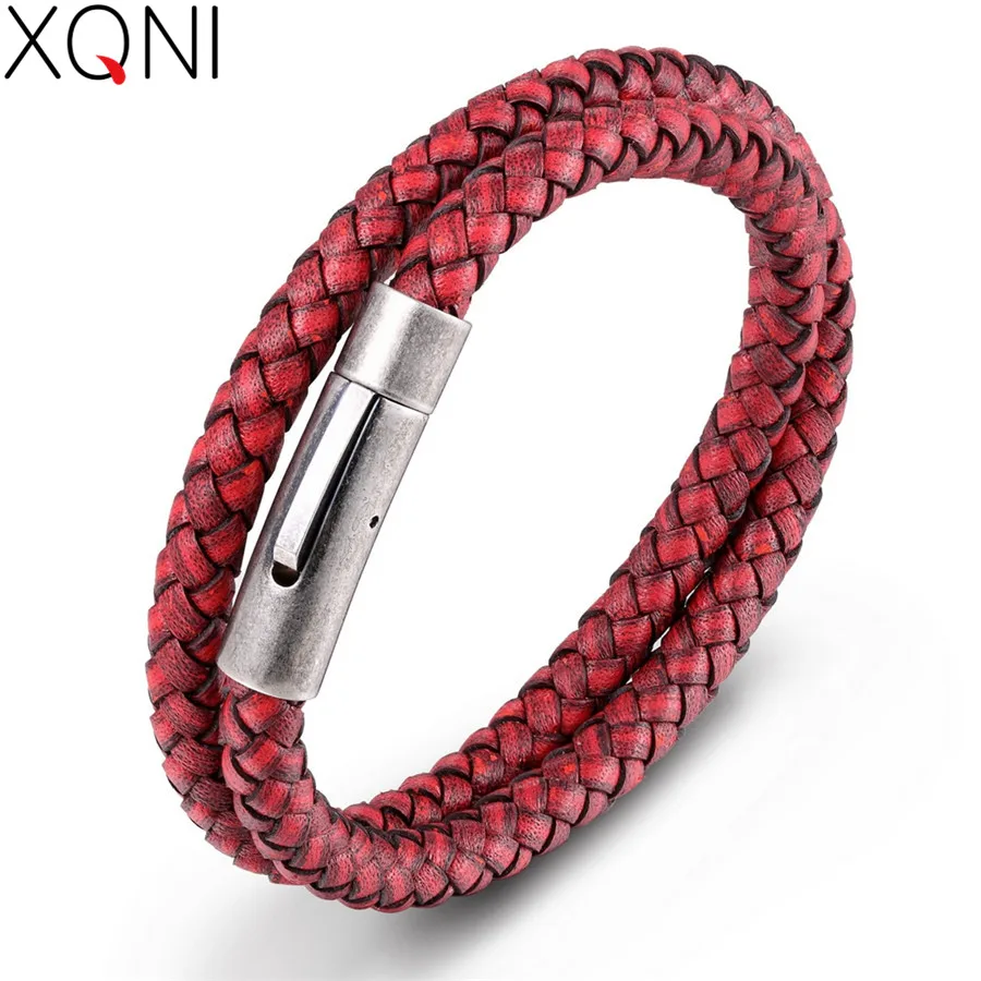 XQNI Engraving Logo DIY Custom Bracelet 3 Sizes Multi-color Men's Leather Bracelet Hand-woven Style Valentine's Day Gift
XQNI Engraving Logo DIY Custom Bracelet 3 Sizes Multi-color Men's Leather Bracelet Hand-woven Style Valentine's Day Gift