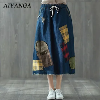 New Fashion Denim Skirts Women 2018 Spring Summer Big Size Loose Elastic Waist Medium Long Skirt Casual A-Line Jeans Ladies
New Fashion Denim Skirts Women 2018 Spring Summer Big Size Loose Elastic Waist Medium Long Skirt Casual A-Line Jeans Ladies