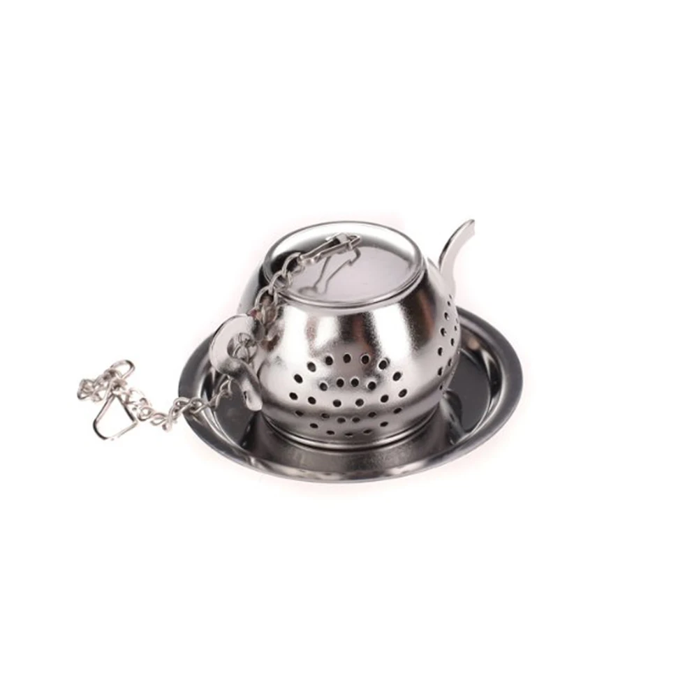 Practical Tea Infuser Strainer Chic Teapot Shaped Stainless Steel Leaf Drip Filter Colorful | Дом и сад