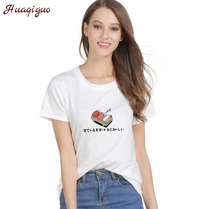 Women T shirt Short Sleeve O-neck Summer Fashion Tees Casual Harajuku T-Shirt Kawaii Sushi Printed Ladies Cotton Bottoming Tops
Women T shirt Short Sleeve O-neck Summer Fashion Tees Casual Harajuku T-Shirt Kawaii Sushi Printed Ladies Cotton Bottoming Tops