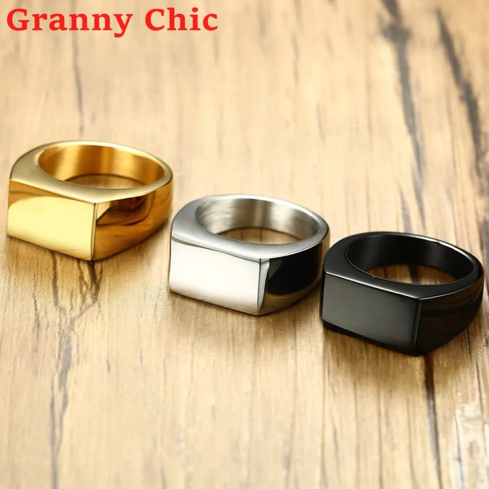 Granny Chic 316L Stainless Steel Rings For Men Women Smooth Silver/Gold/Black Color Titanium Jewelry Gifts High Quality
Granny Chic 316L Stainless Steel Rings For Men Women Smooth Silver/Gold/Black Color Titanium Jewelry Gifts High Quality