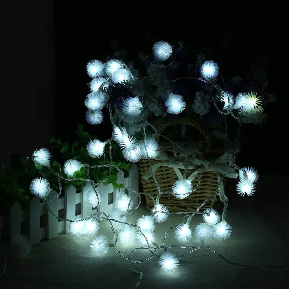 5M 40LED Dandelion Hairball String Lights Decorative Festive Wedding Battery powered Christmas Party Holiday Lamp (white)
5M 40LED Dandelion Hairball String Lights Decorative Festive Wedding Battery powered Christmas Party Holiday Lamp (white)