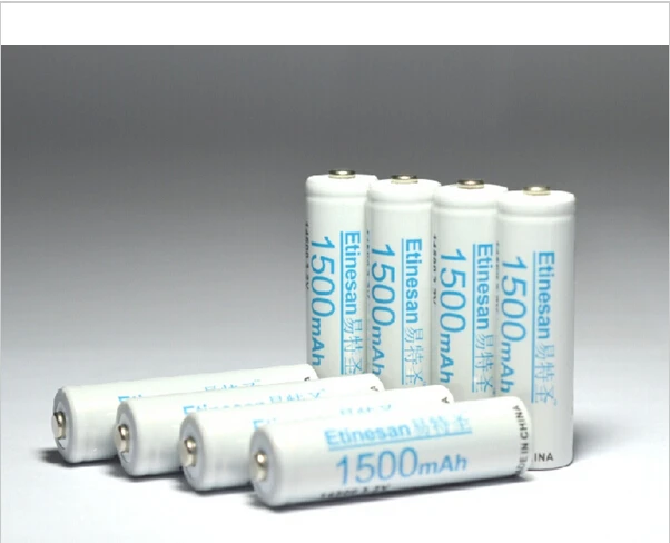 Powerful 8 pcs/lot Etinesan 3.2v 1500mAh 14500 AA LiFePo4 lithium rechargeable battery instead of 1.5v 1.2v battery
Powerful 8 pcs/lot Etinesan 3.2v 1500mAh 14500 AA LiFePo4 lithium rechargeable battery instead of 1.5v 1.2v battery