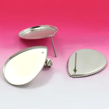 Blank Stainless Steel Stud Earrings Bases with Teardrop Bezel Pins Back Resin Cameo Cabochons Earrings post DIY Jewelry Findings
Blank Stainless Steel Stud Earrings Bases with Teardrop Bezel Pins Back Resin Cameo Cabochons Earrings post DIY Jewelry Findings
