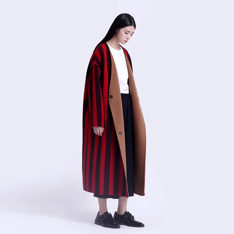Limited Discount Original Design double faced wool vertical striped oversized long reversible winter overcoat wool coat women
Limited Discount Original Design double faced wool vertical striped oversized long reversible winter overcoat wool coat women