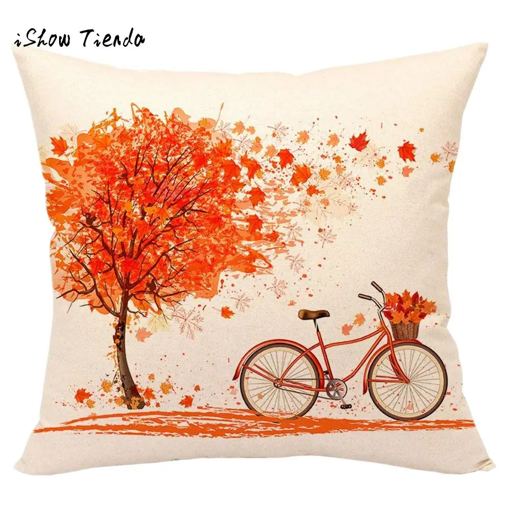 Cushion Cover Case Happy Autumn Tree Maple Leaf Bicycle Pillow Cover Decorative almofadas para sofa cuscini decorativi
Cushion Cover Case Happy Autumn Tree Maple Leaf Bicycle Pillow Cover Decorative almofadas para sofa cuscini decorativi