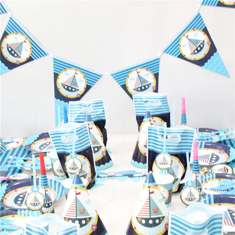 16pc / set of sailing boat theme disposable tableware eye mask blowing party birthday bunting cup tablecloth fork knife
16pc / set of sailing boat theme disposable tableware eye mask blowing party birthday bunting cup tablecloth fork knife