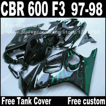 Motorcycle parts for HONDA CBR 600 F3 fairings 1997 1998 CBR600 F3 97 98 green flames in black fairing kit + Tank cover T7
Motorcycle parts for HONDA CBR 600 F3 fairings 1997 1998 CBR600 F3 97 98 green flames in black fairing kit + Tank cover T7
