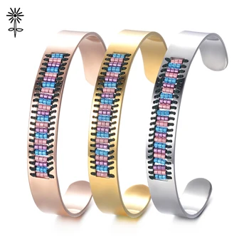 10pcs/lot Stainless Steel Handmade Seed Bead Cuff Bangle Women Jewelry Delica Bead High Polished M-023*10
10pcs/lot Stainless Steel Handmade Seed Bead Cuff Bangle Women Jewelry Delica Bead High Polished M-023*10