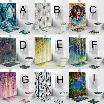 Shower Curtain 4pcs Non Slip Toilet Polyester Cover Mat Set Bathroom Shower Curtain Fantasy Pattern Bathroom Decor Colorful
Shower Curtain 4pcs Non Slip Toilet Polyester Cover Mat Set Bathroom Shower Curtain Fantasy Pattern Bathroom Decor Colorful
