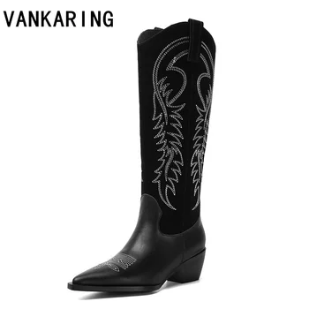 Zapatos mujer retro women shoes winter embroidery soft leather knee high boots platform vintage riding boots chaussures femme
Zapatos mujer retro women shoes winter embroidery soft leather knee high boots platform vintage riding boots chaussures femme