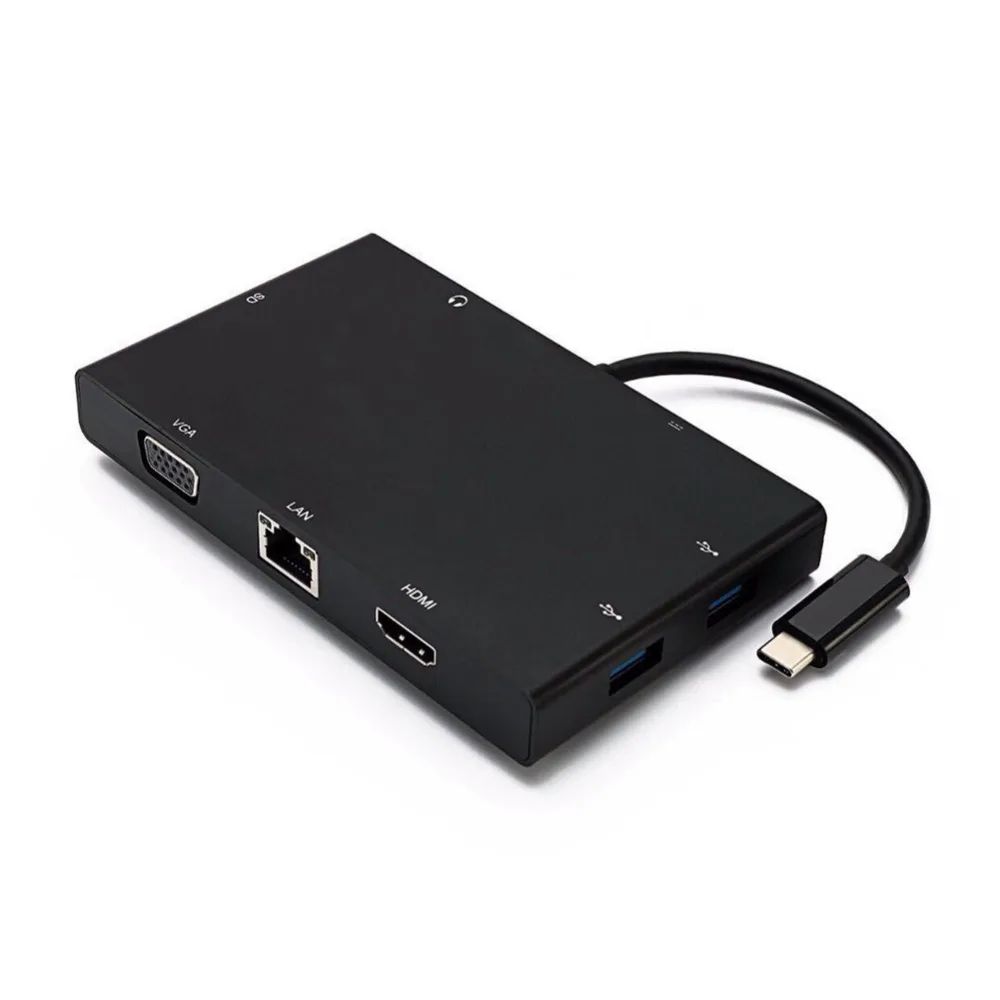 USB3.1 Type-C Hub Adapter HDMI Vga Ethernet Rj45 + 2 * USB3.0 + 1 * USB C + 1 * SD Card Reader + 1 * 3.5MM Audio Port
USB3.1 Type-C Hub Adapter HDMI Vga Ethernet Rj45 + 2 * USB3.0 + 1 * USB C + 1 * SD Card Reader + 1 * 3.5MM Audio Port