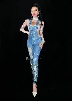 Nightclub Jeans Rhinestones Jumpsuit Sexy Denim Printed Costume Women's Party Sexy Sequins Bodysuit Rompers Female Prom Outfit
Nightclub Jeans Rhinestones Jumpsuit Sexy Denim Printed Costume Women's Party Sexy Sequins Bodysuit Rompers Female Prom Outfit