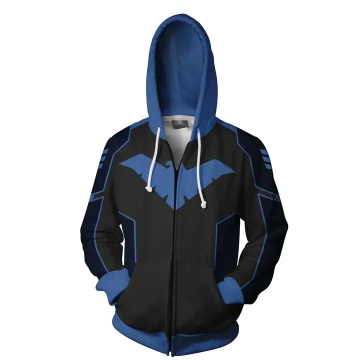 2018 Autumn Winter 3D Print Nightwing Men Sweatshirts Hoodies Fashion Avengers Cosplay Casual Zipper hooded Jacket clothing
2018 Autumn Winter 3D Print Nightwing Men Sweatshirts Hoodies Fashion Avengers Cosplay Casual Zipper hooded Jacket clothing