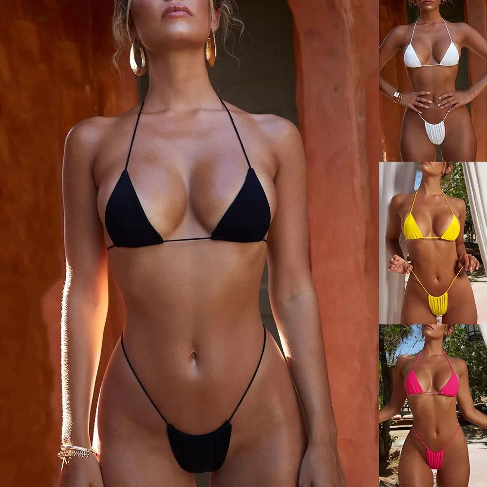 Women Sexy Bikini Set Halter Strap Sexy Two Piece Tong Bikini Bandage Swimsuit Swimwear Beach Swim Bathing Suit Biquinis #A
Women Sexy Bikini Set Halter Strap Sexy Two Piece Tong Bikini Bandage Swimsuit Swimwear Beach Swim Bathing Suit Biquinis #A