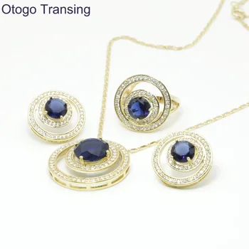 Otogo Transing Top Quality Blue Crystal 925 Sterling Gold Color Women Jewelry Sets Earrings/Pendant/Necklace/Ring made S209
Otogo Transing Top Quality Blue Crystal 925 Sterling Gold Color Women Jewelry Sets Earrings/Pendant/Necklace/Ring made S209