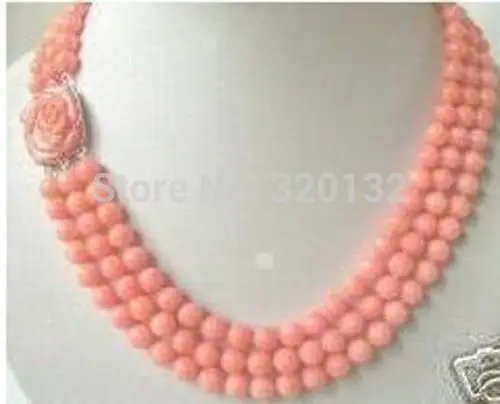 bridal Woman's Jewellery Natural Rare 3 rows 7-8mm angel skin coral beads necklace Wholesale Silver hook Free Shipping
bridal Woman's Jewellery Natural Rare 3 rows 7-8mm angel skin coral beads necklace Wholesale Silver hook Free Shipping