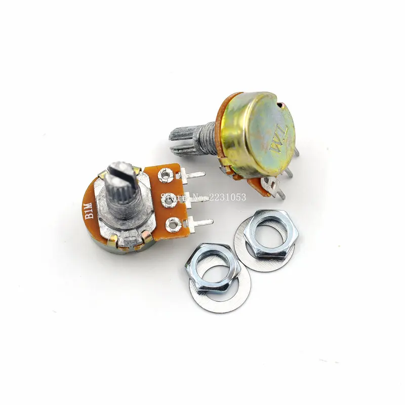5PCS/LOT WH148 B1M 1M Linear Potentiometer 15mm Shaft With Nuts And Washers Single Joint 3 pin Knob Switch Potentiometers
5PCS/LOT WH148 B1M 1M Linear Potentiometer 15mm Shaft With Nuts And Washers Single Joint 3 pin Knob Switch Potentiometers