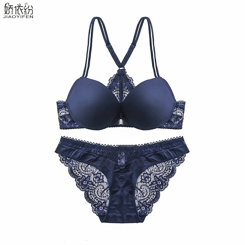 JYF Europe fashion sexy women underwear backless y-line straps sexy lace bra set seamless lingerie front closure bra brief sets
JYF Europe fashion sexy women underwear backless y-line straps sexy lace bra set seamless lingerie front closure bra brief sets