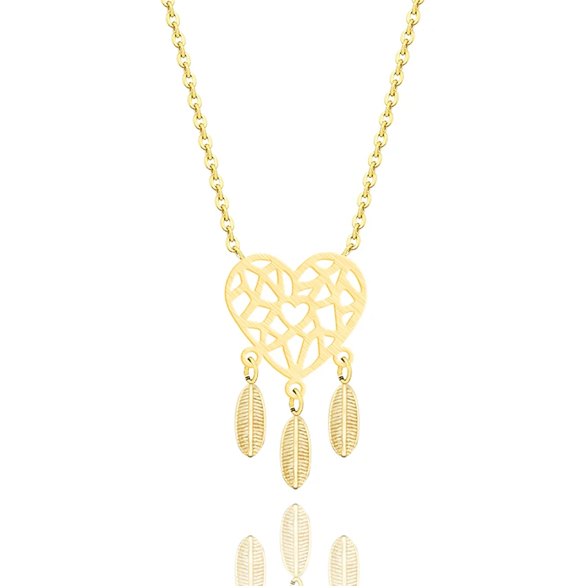 GORGEOUS TALE Gold Color Heart Shaped Dreamcatcher Necklace with Feather Hollow Heart Tassels Necklace for Women Sweater Jewelry
GORGEOUS TALE Gold Color Heart Shaped Dreamcatcher Necklace with Feather Hollow Heart Tassels Necklace for Women Sweater Jewelry