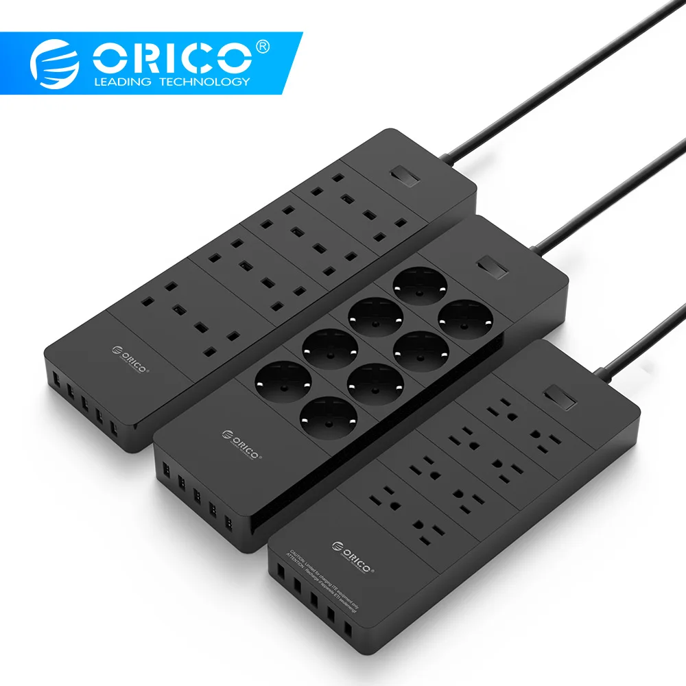 ORICO Power Strip EU Plug Electrical Socket 8 Outlet Surge Protector EU Power Strip with 5x2.4A USB Super Charger Ports - White
ORICO Power Strip EU Plug Electrical Socket 8 Outlet Surge Protector EU Power Strip with 5x2.4A USB Super Charger Ports - White