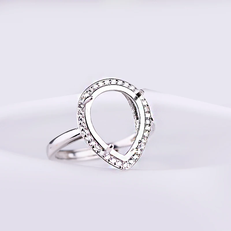 Wholesale 925 Sterling Silver Engagement Wedding 11x15mm Pear Cabochon Semi Mount Ring Crystal Fine Jewelry Setting
Wholesale 925 Sterling Silver Engagement Wedding 11x15mm Pear Cabochon Semi Mount Ring Crystal Fine Jewelry Setting