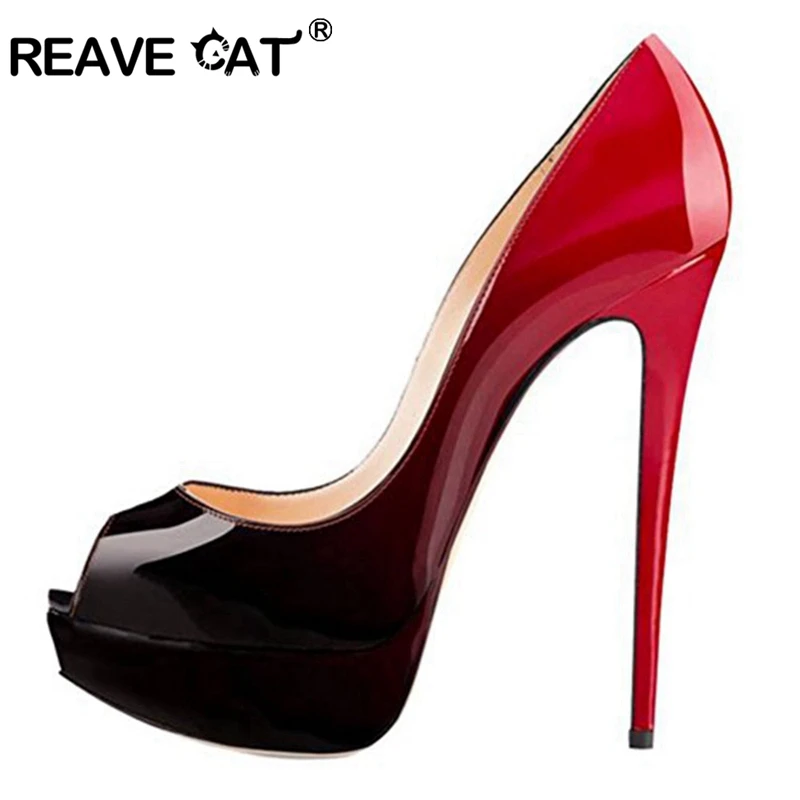 REAVE CAT 2019 New Women's pumps Ladies spring summer shoes Platform Peep toe Thin heel Gradient Glitter Black Red Party A1800
REAVE CAT 2019 New Women's pumps Ladies spring summer shoes Platform Peep toe Thin heel Gradient Glitter Black Red Party A1800