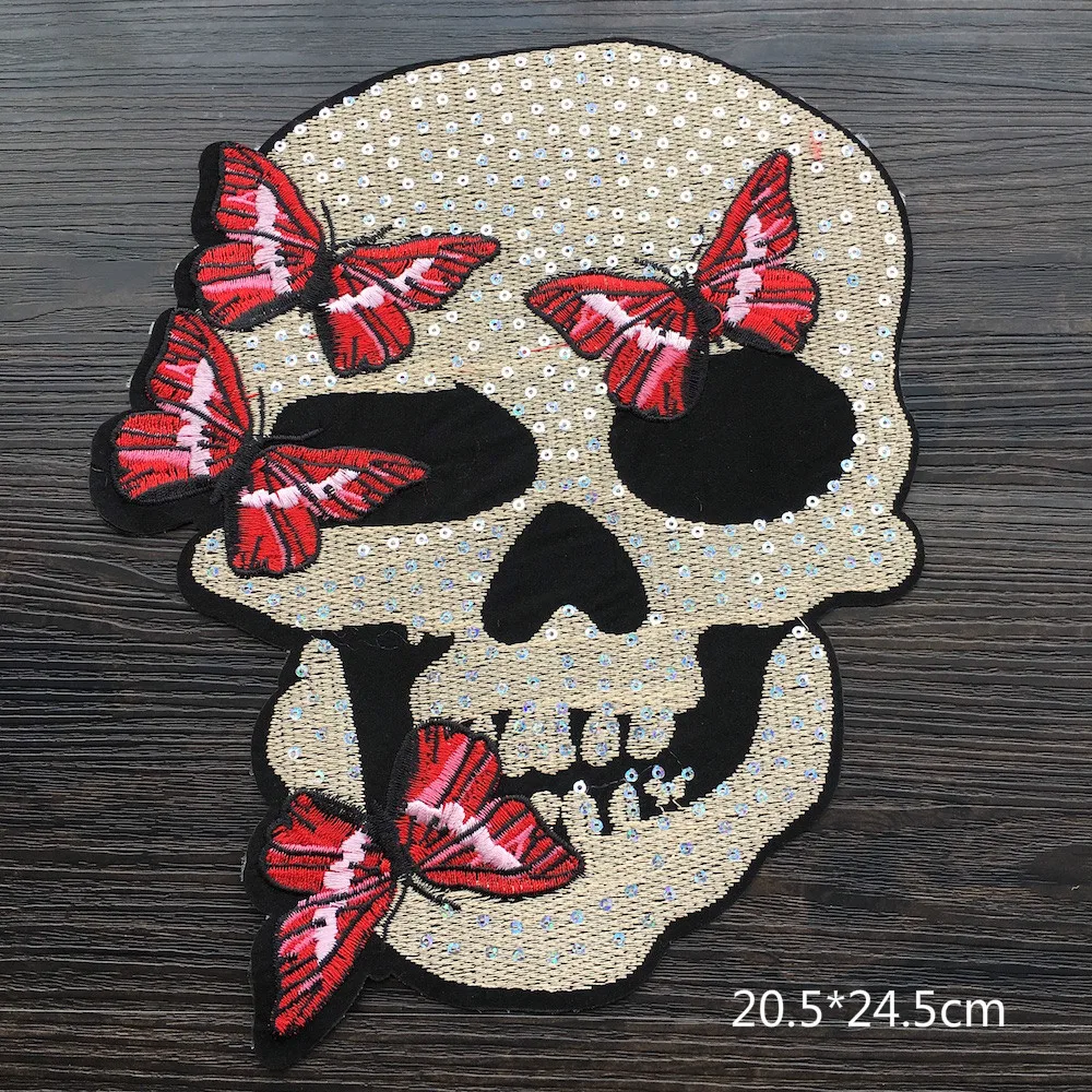 1Piece Brand Cool Skull Iron on Sequined Embroidery Applique Patches, Iron on Patches Applique for Clothes LSHB637
1Piece Brand Cool Skull Iron on Sequined Embroidery Applique Patches, Iron on Patches Applique for Clothes LSHB637