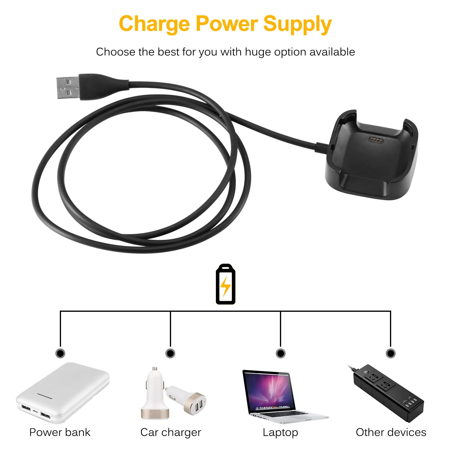 Portable Durable Replacement Watch Charger USB Charging Cradle Dock USB Data Cable Base Desktop Charger For Fitbit Versa Watch
Portable Durable Replacement Watch Charger USB Charging Cradle Dock USB Data Cable Base Desktop Charger For Fitbit Versa Watch