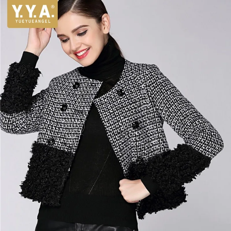 Brand 2019 New Womens Tweed Jacket Spliced Double Breasted Office Ladies Short Coat Plaid Autumn Jacket Women O Neck Streetwear
Brand 2019 New Womens Tweed Jacket Spliced Double Breasted Office Ladies Short Coat Plaid Autumn Jacket Women O Neck Streetwear