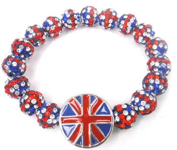 New arrival pave ball crystal ball UK country flag charms Disco Ball Bracelet
New arrival pave ball crystal ball UK country flag charms Disco Ball Bracelet