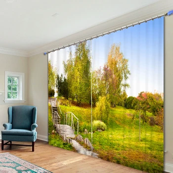 New 3D Blackout Curtains Panel Forest Wooden Bridge landscape Pattern Non-Fading Fabric Children Bedroom Curtain for Living Room 
New 3D Blackout Curtains Panel Forest Wooden Bridge landscape Pattern Non-Fading Fabric Children Bedroom Curtain for Living Room