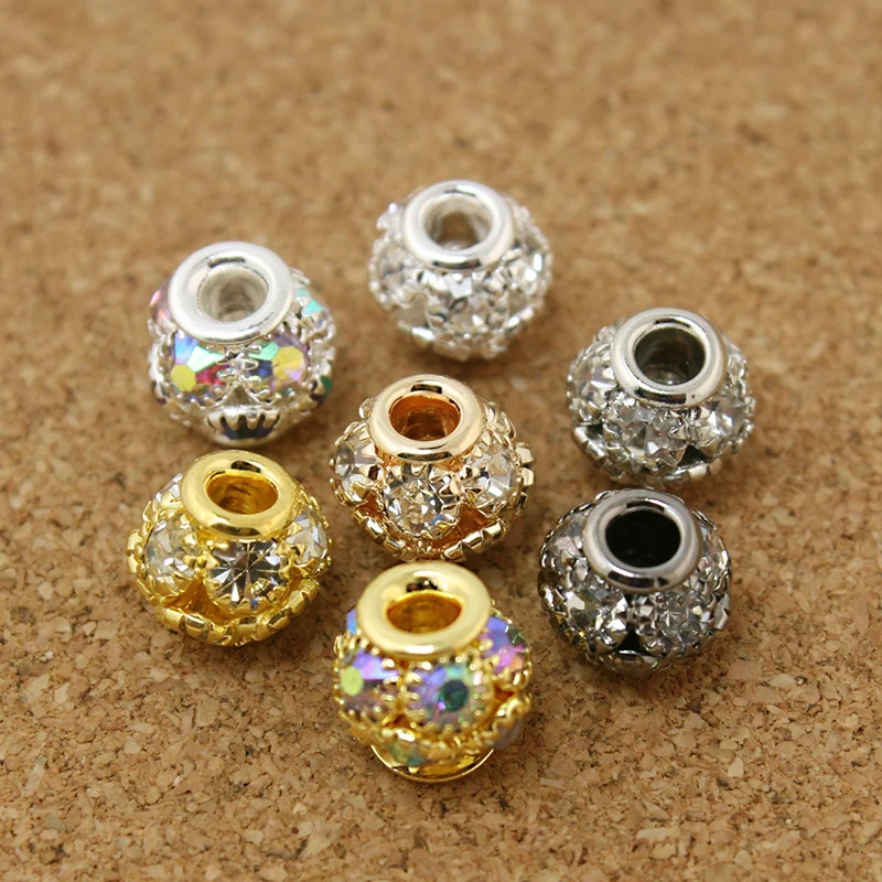 New Arrival 8x9mm Round Ball Gold & Silver Plated with Crystal AB Rhinestone Hollow Ball Spacer Beads for European Bracelet
New Arrival 8x9mm Round Ball Gold & Silver Plated with Crystal AB Rhinestone Hollow Ball Spacer Beads for European Bracelet