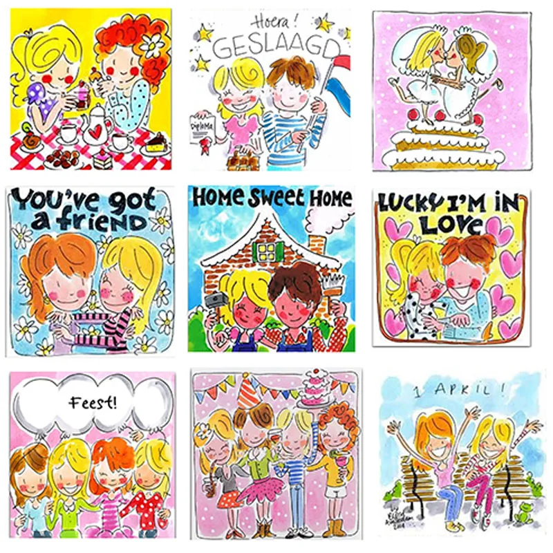 YUMEART 5D DIY Diamond Painting Cross Stitch Blond Amsterdam Diamond Mosaic Cartoon Full Square Diamond Embroidery Girl Boy