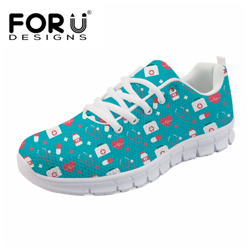 FORUDESIGNS 2018 Brand Designer Women Flats Shoes Medical Nurse Pattern Sneakers Woman Lace UP Mesh Shoes for Ladies Zapatos
FORUDESIGNS 2018 Brand Designer Women Flats Shoes Medical Nurse Pattern Sneakers Woman Lace UP Mesh Shoes for Ladies Zapatos