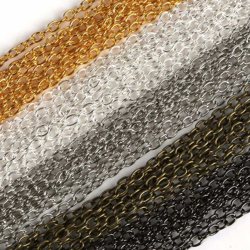 5m/lot 2X3mm/3x4mm Metal Iron Rolo Link Chains Bulk Gold Silver Color Necklace Chain Bracelet Findings For Jewelry Making
5m/lot 2X3mm/3x4mm Metal Iron Rolo Link Chains Bulk Gold Silver Color Necklace Chain Bracelet Findings For Jewelry Making